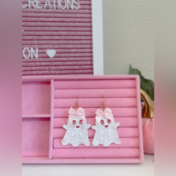 Fancy Girly Ghost Earrings - Picture 2 of 2